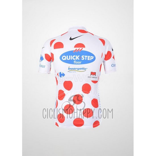 Quick Step Floor Cycling Jersey Bib Short 2010 Men Short Sleeve Lider Red and White